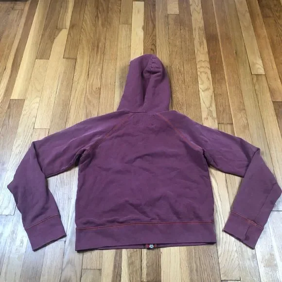 Hollister Hoodie Womens Medium Red Long Sleeve Full Zip Cotton Logo Sweatshirt - Picture 5 of 5